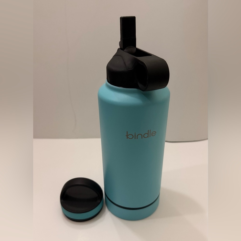 Bindle Blue Water Bottle with Black Lid